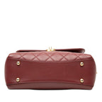 Chanel CC Logo Quilted Crossbody Chain Shoulder Bag Wine Red Bold — view 3