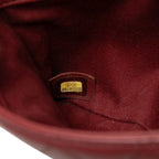 Chanel CC Logo Quilted Crossbody Chain Shoulder Bag Wine Red Bold — view 7