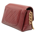 Chanel CC Logo Quilted Crossbody Chain Shoulder Bag Wine Red Bold — view 2