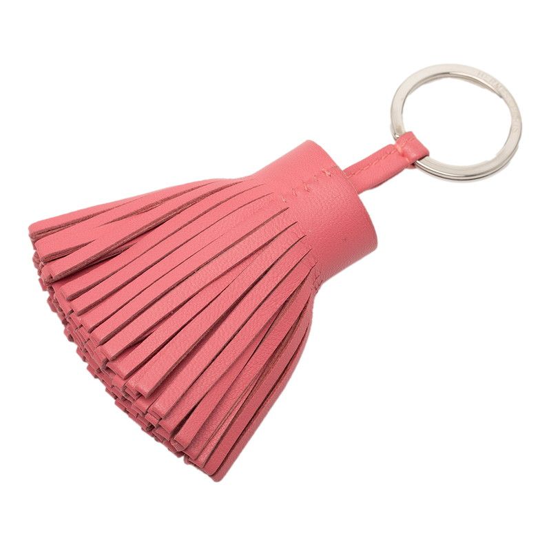 Hermes Carmen Bag Charm Key Holder Pink Agneau Milo — view 2
