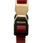 Prada Key Holder Bag Charm Gold Red Plated Leather — view 3