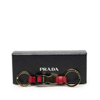 Prada Key Holder Bag Charm Gold Red Plated Leather — view 5