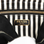 Prada Logo Canapa Mini Pouch Case Black Canvas — view 5