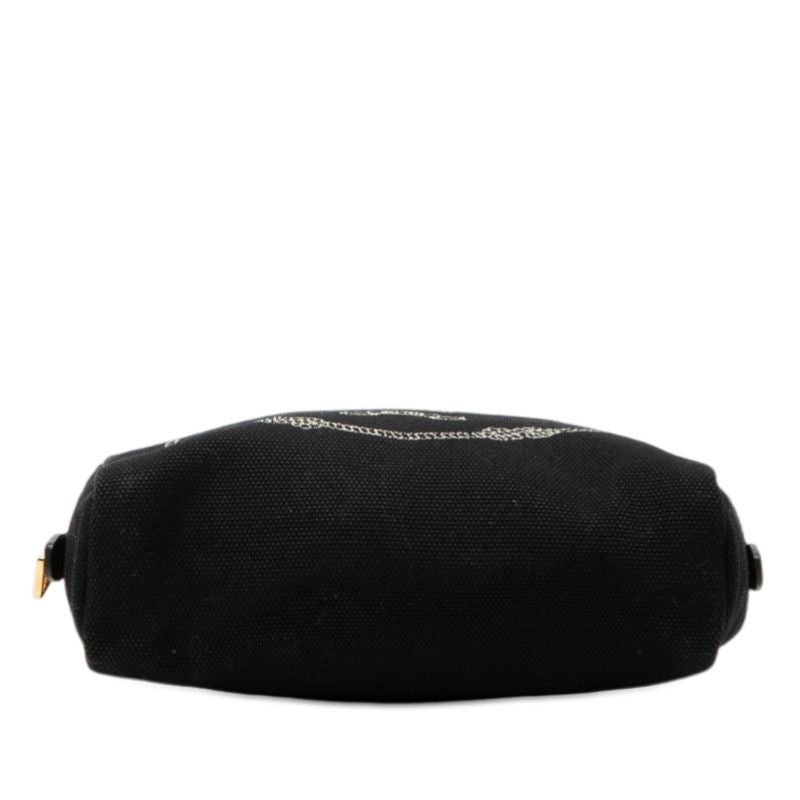 Prada Logo Canapa Mini Pouch Case Black Canvas — view 3