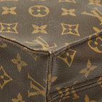 Louis Vuitton Monogram Sac Plat Tote Brown Leather — view 7