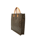 Louis Vuitton Monogram Sac Plat Tote Brown Leather — view 2