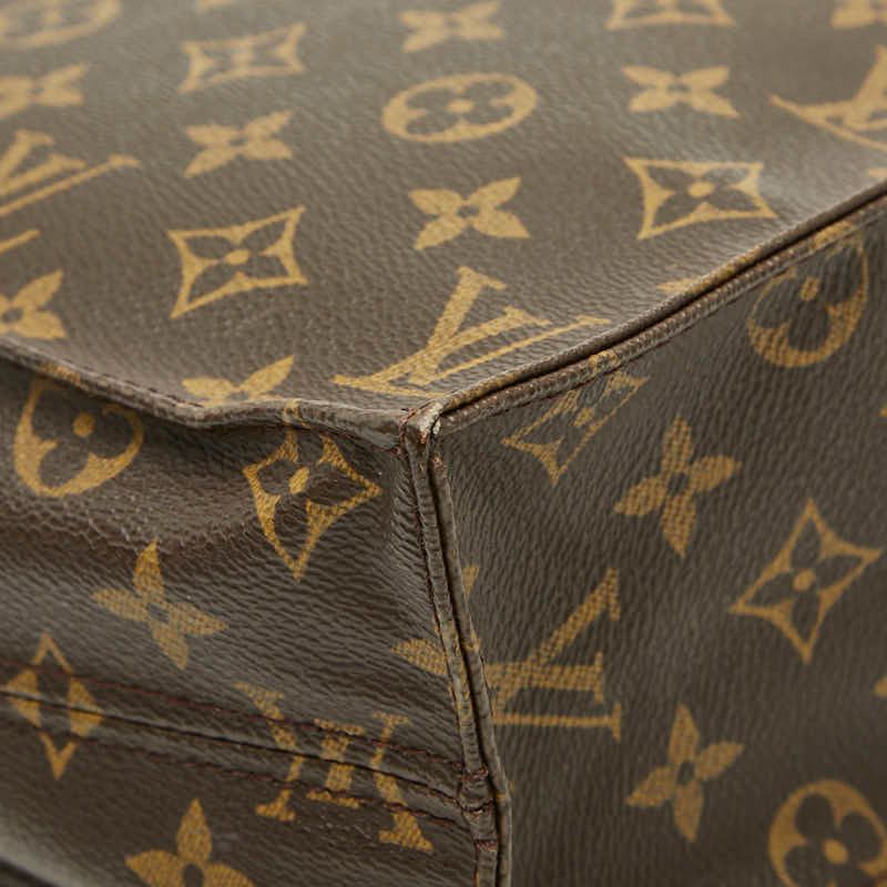 Louis Vuitton Monogram Sac Plat Tote Brown Leather — view 4