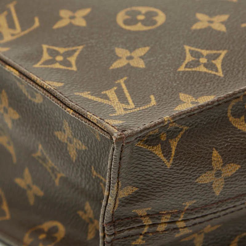 Louis Vuitton Monogram Sac Plat Tote Brown Leather — view 5