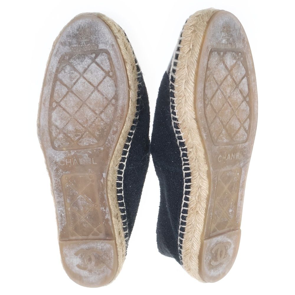 Chanel Cccoco Mark Espadrille Flat Shoes Black — view 5