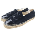 Chanel Cccoco Mark Espadrille Flat Shoes Black — view 2