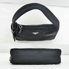 Prada Re-Nylon Black Silver Nylon Shoulder Bag — view 4