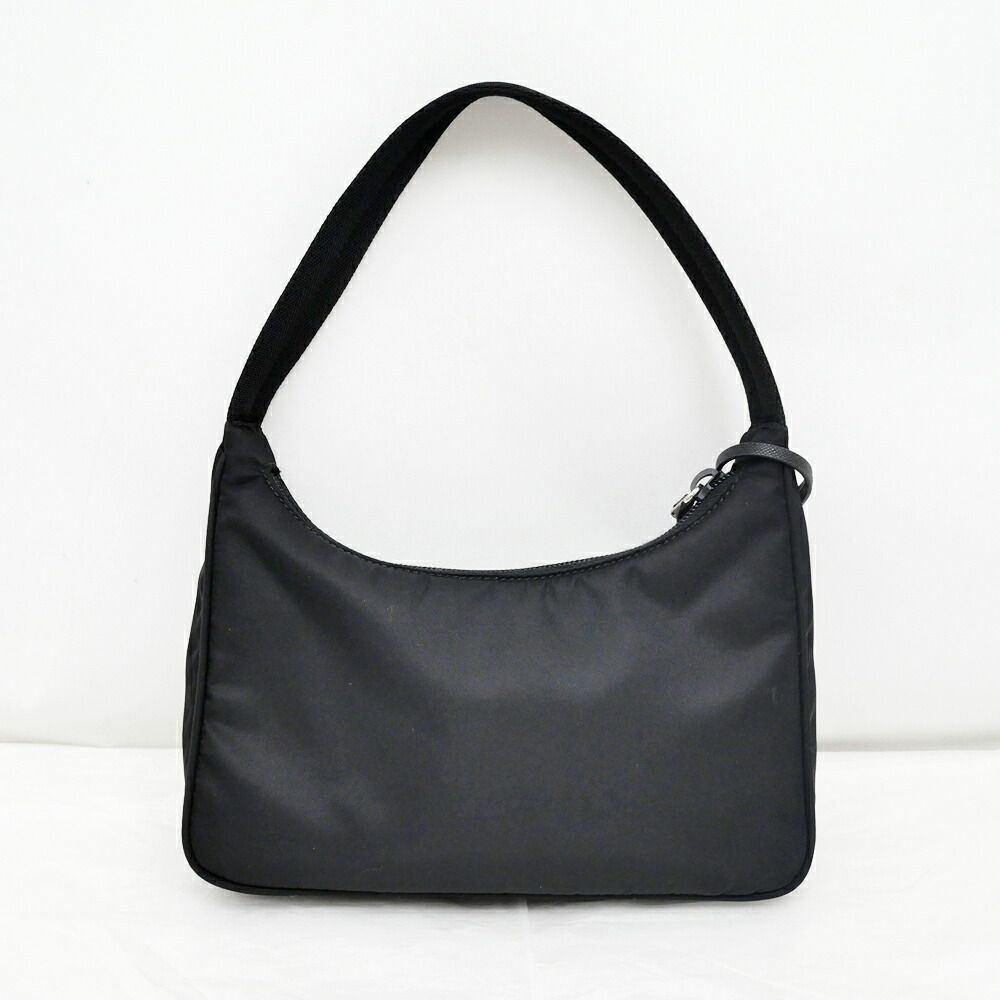 Prada Re-Nylon Black Silver Nylon Shoulder Bag — view 2