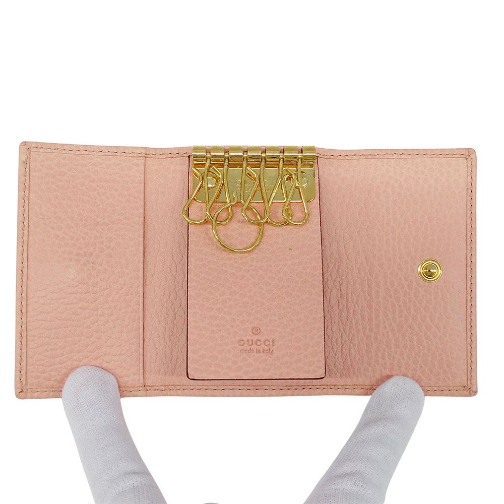 Gucci Key Case Leather Petit Marmont Double Pink Holder — view 5