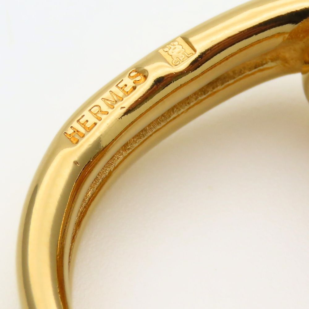 Hermes Scarf Ring Head Metal Gold Plated — view 2