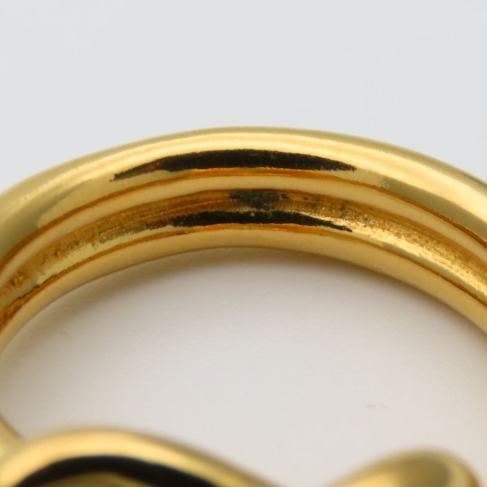 Hermes Scarf Ring Head Metal Gold Plated — view 4