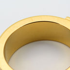 Hermes Scarf Ring Kelly Cadena Motif Metal Leather Gold Brown Plated — view 9