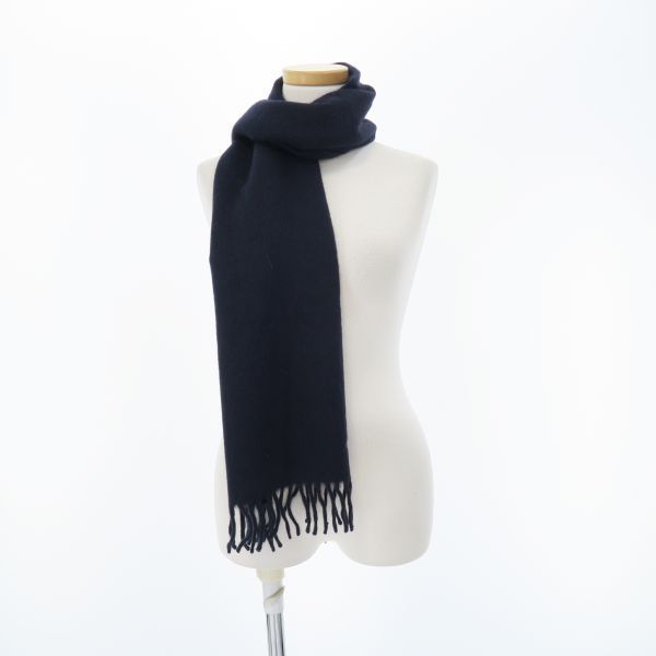 Hermes Scarf Cashmere Blue Navy — view 8