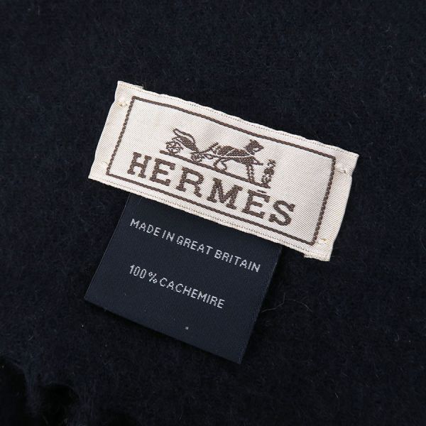 Hermes Scarf Cashmere Blue Navy — view 7