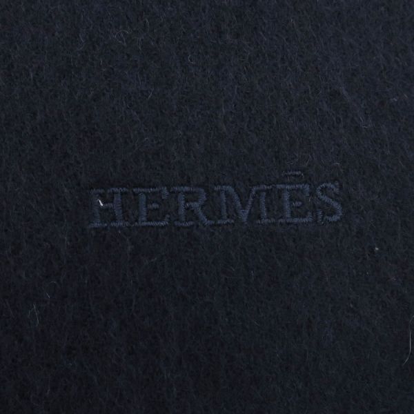 Hermes Scarf Cashmere Blue Navy — view 3