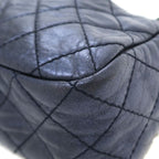 Chanel Quilted Handbag Blue Navy — view 5