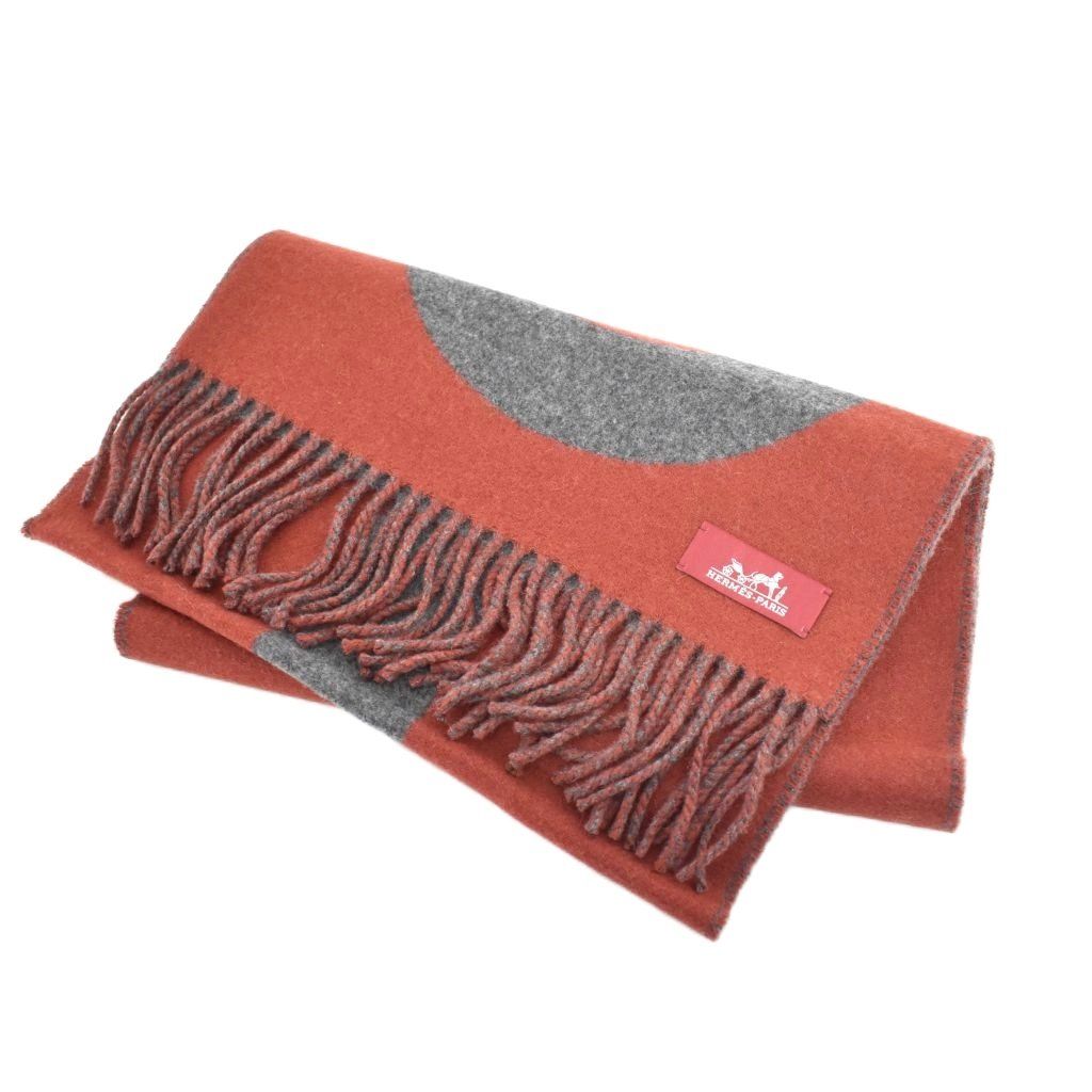 Hermes Grand Mall Scarf Cashmere Red — view 2