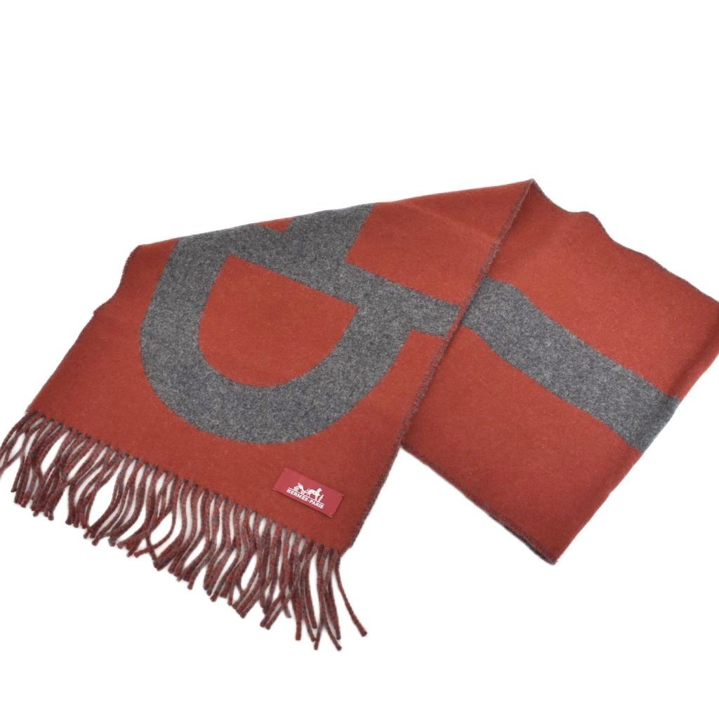 Hermes Grand Mall Scarf Cashmere Red — view 3