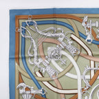 Hermes Carre 90 Legendary Harness Scarf Silk Veil Armand Blue Jean — view 4