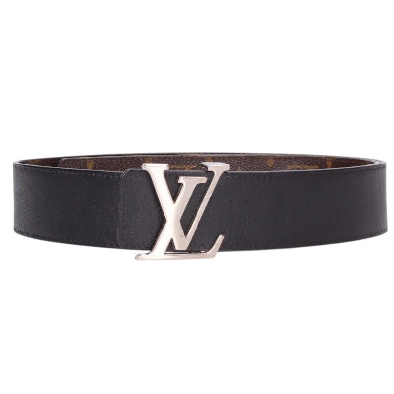 Louis Vuitton Belt LV Initial Monogram Reversible Leather 90 Brown Black — view 4