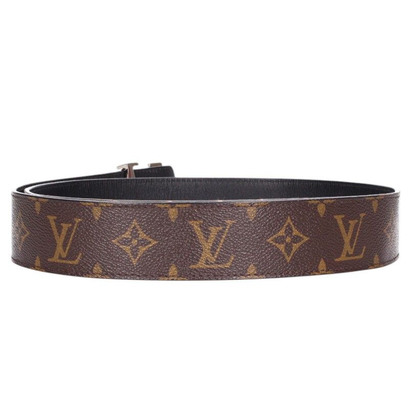 Louis Vuitton Belt LV Initial Monogram Reversible Leather 90 Brown Black — view 2