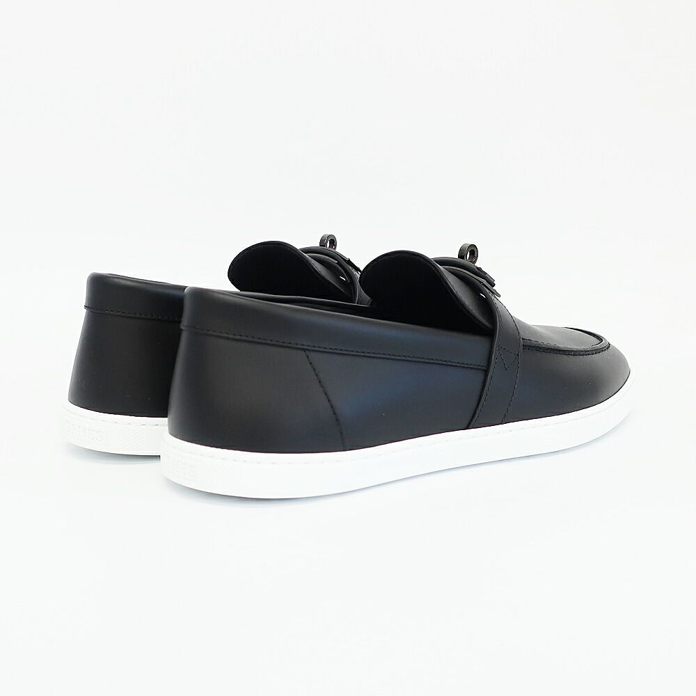 Hermes Moccasins Mind Loafers Kelly Black Calf 42 — view 8