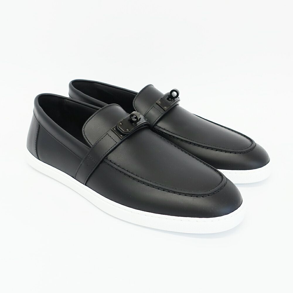 Hermes Moccasins Mind Loafers Kelly Black Calf 42 — view 9