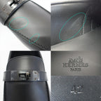 Hermes Moccasins Mind Loafers Kelly Black Calf 42 — view 7