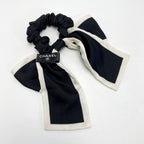 Chanel Ribbon Scrunchie Camellia Black White Silk Hair — view 2