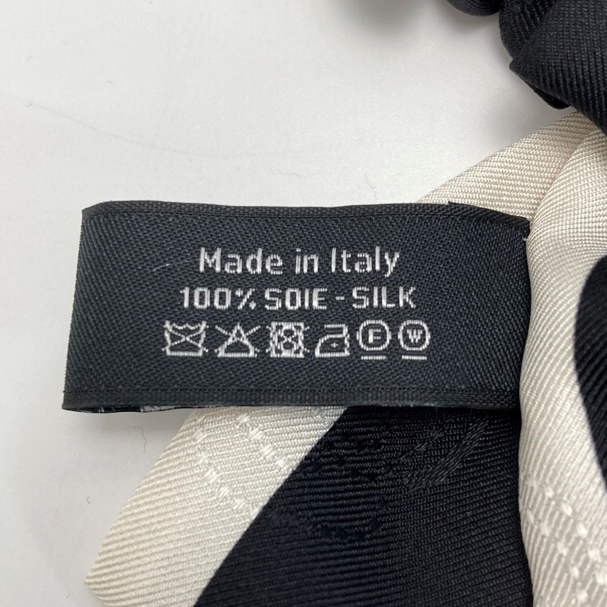 Chanel Ribbon Scrunchie Camellia Black White Silk Hair — view 5