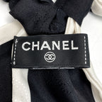 Chanel Ribbon Scrunchie Camellia Black White Silk Hair — view 4