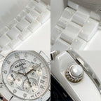 Chanel Chronograph Diamond White Ceramic Automatic Watch — view 6