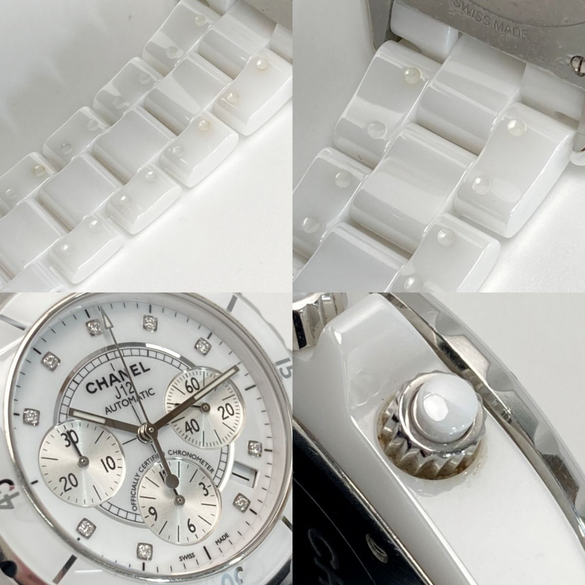 Chanel Chronograph Diamond White Ceramic Automatic Watch — view 6