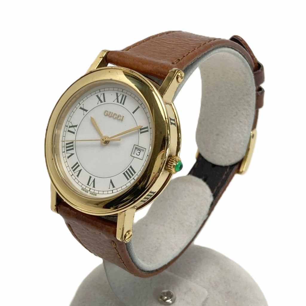 Gucci Roman Dial Date White Quartz Watch — view 2
