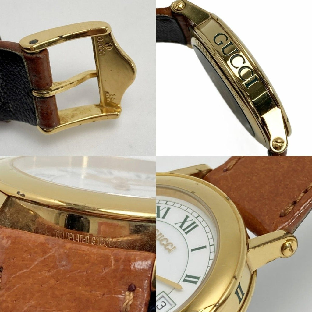 Gucci Roman Dial Date White Quartz Watch — view 7