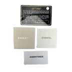 Chanel Trifold Wallet Ribbon Leather Metallic Blue Silver — view 6