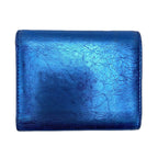Chanel Trifold Wallet Ribbon Leather Metallic Blue Silver — view 2