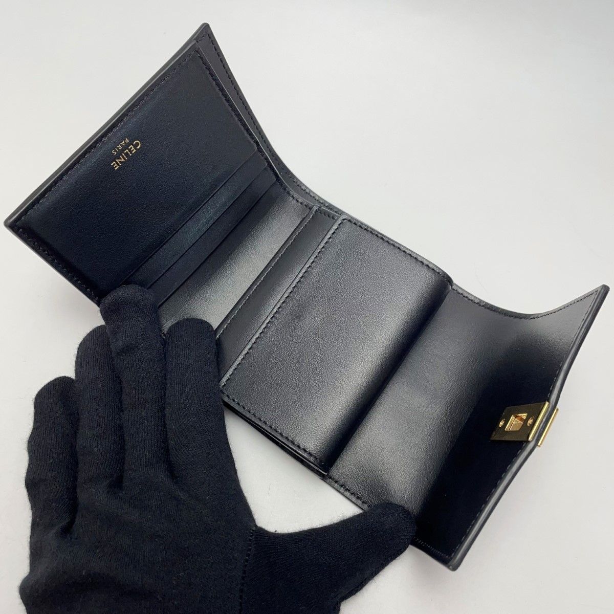 Celine Small Trifold Wallet 16 Seeds Black — view 2
