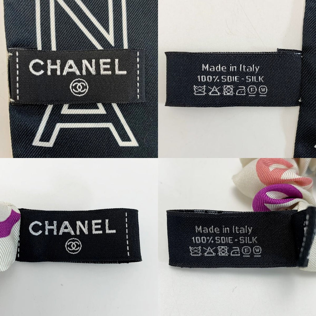 Chanel Scarf Scrunchie Set CC Logo Multicolor Silk — view 7