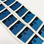 Chanel Headband Thin Scarf Twilly White Blue Silk — view 4
