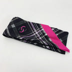 Chanel Headband Thin Scarf Twilly Black Pink Silk — view 6