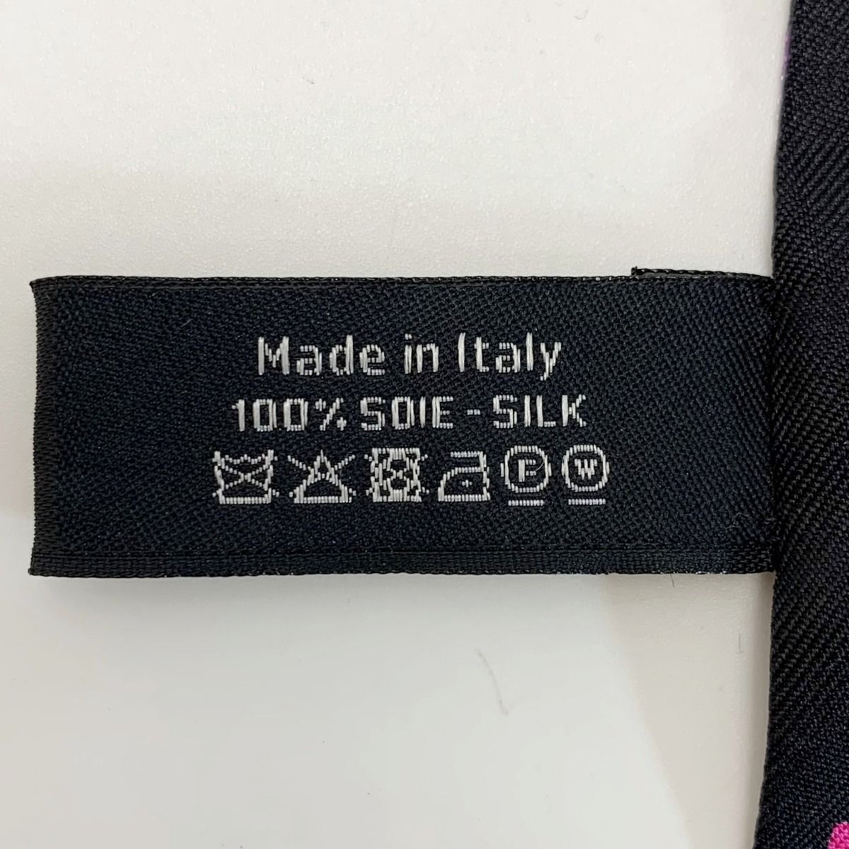 Chanel Headband Thin Scarf Twilly Black Pink Silk — view 5