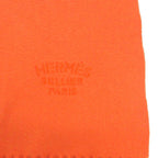 Hermes Sellier Paris Scarf Shawl Fringe Large Cashmere Orange — view 3