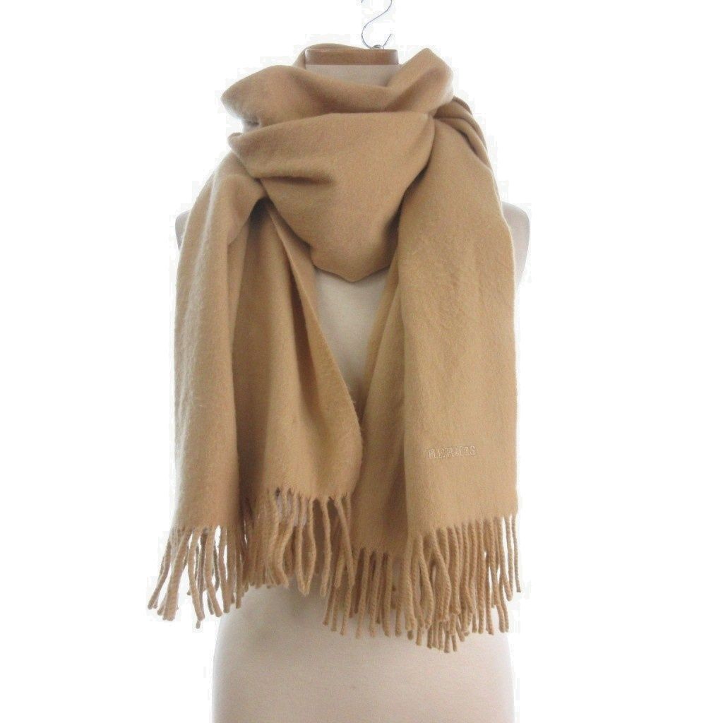 Hermes Paris Scarf Shawl Fringe Large Beige — view 2