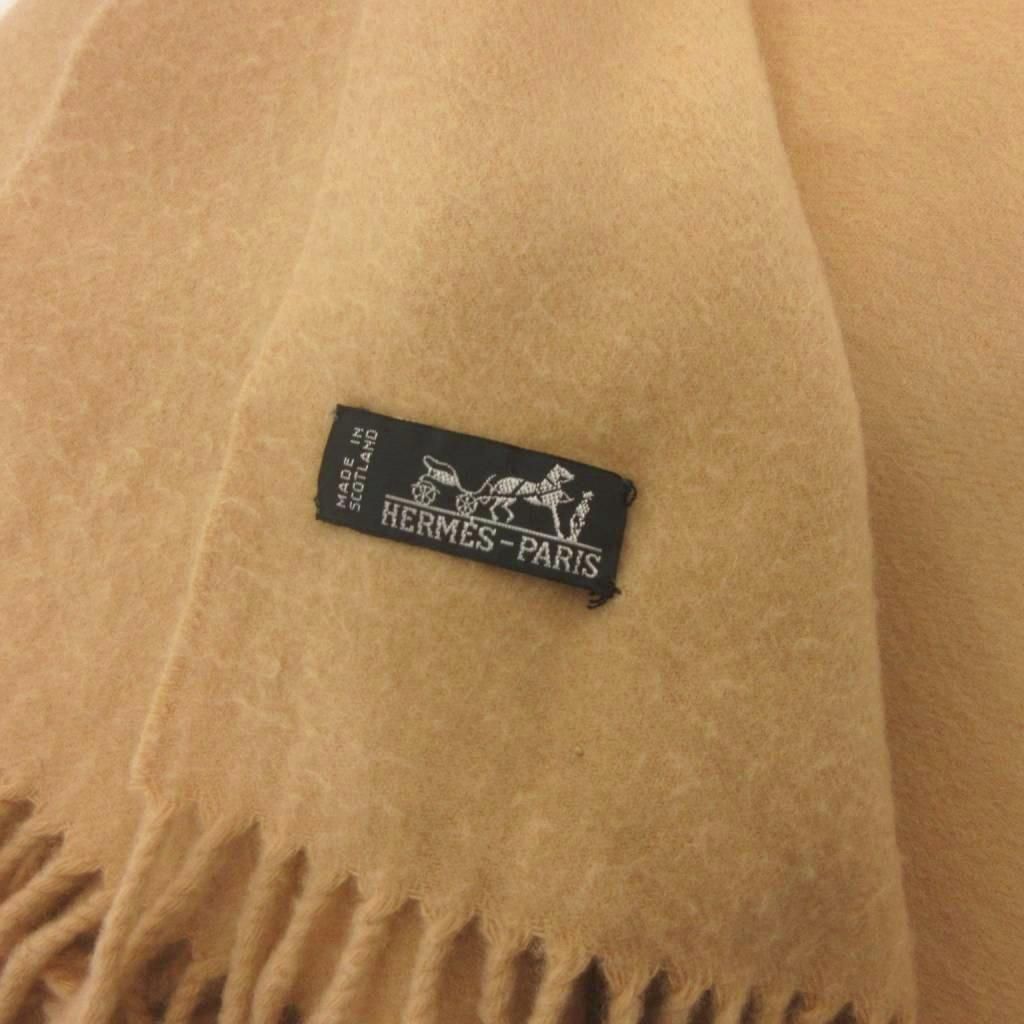 Hermes Paris Scarf Shawl Fringe Large Beige — view 4