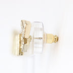 Chanel Gold Rhinestone Logo Earrings — view 2